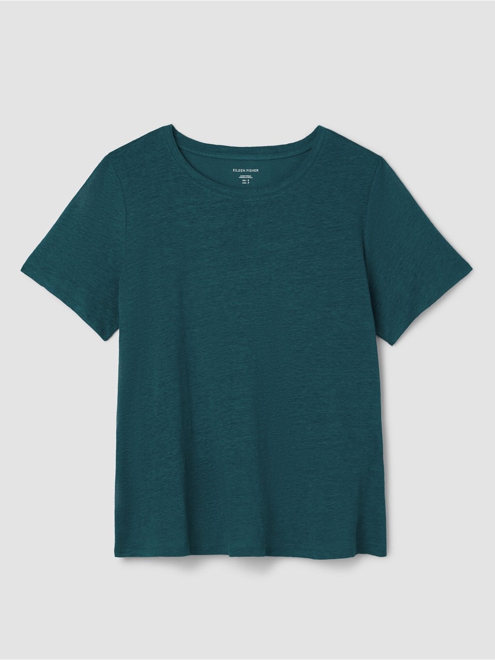 EILEEN FISHER ‘Organic Linen Jersey Crew Neck Tee’ in Kelp